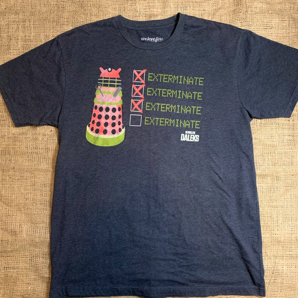 Dr.Who & the Daleks, EXTERMINATE  gray T-shirt